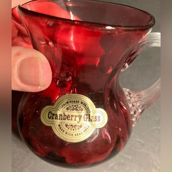 Pilgrim Glass Vintage Cranberry Glass Pitcher